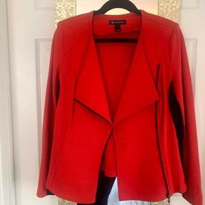 INC Stretch Red/Black Fabric Moto Jacket w zipper